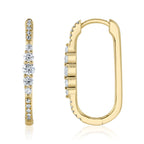 0.29CT 14K Y/G DIAMOND OVAL HOOP EARRING