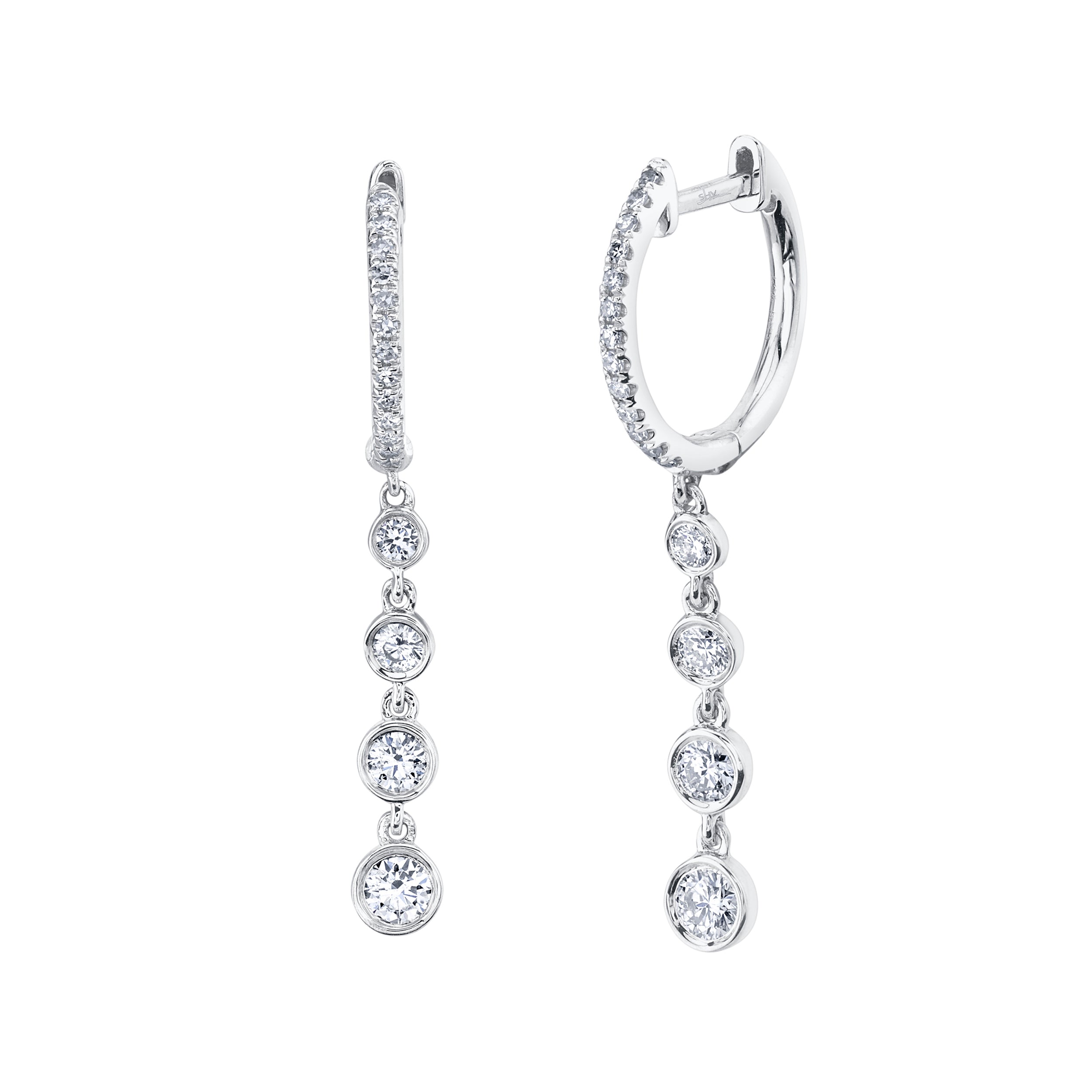 0.45CT 14K W/G DIAMOND BEZEL EARRING