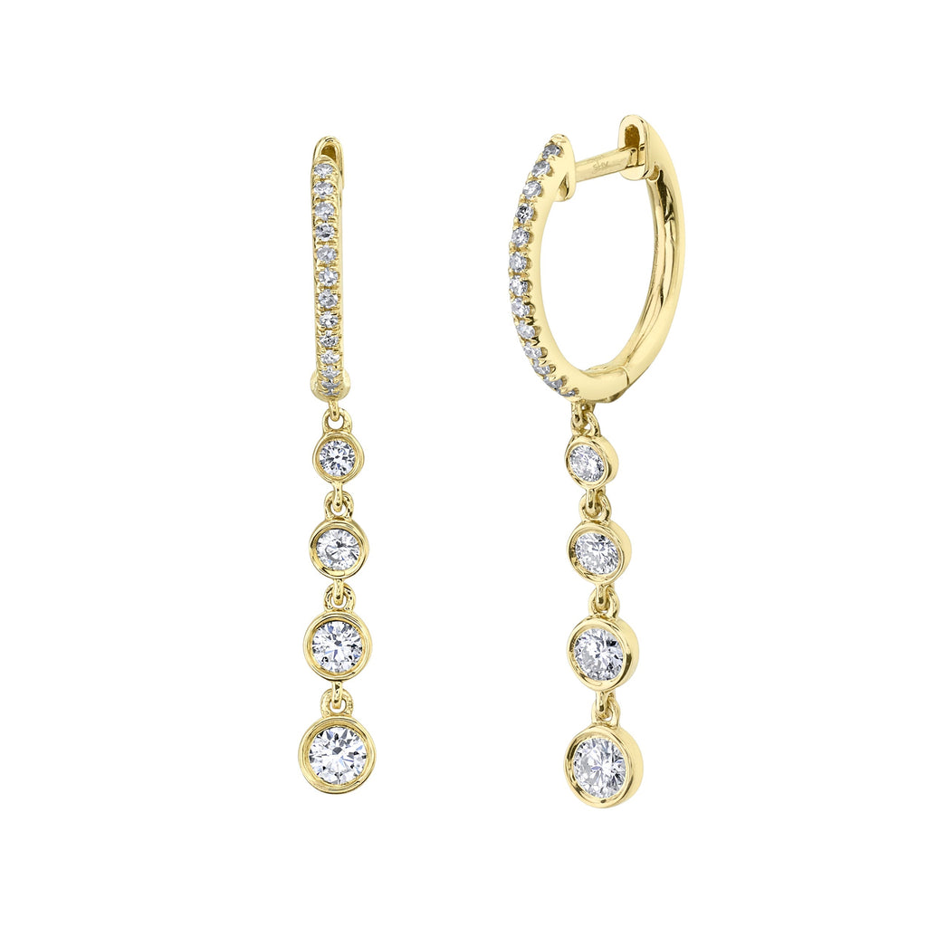 0.45CT 14K Y/G DIAMOND BEZEL EARRING