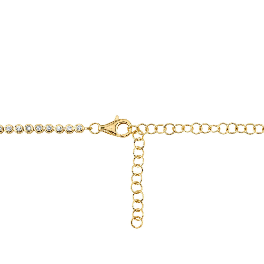 5.70CT 14K Y/G DIAMOND BEZEL TENNIS NECKLACE