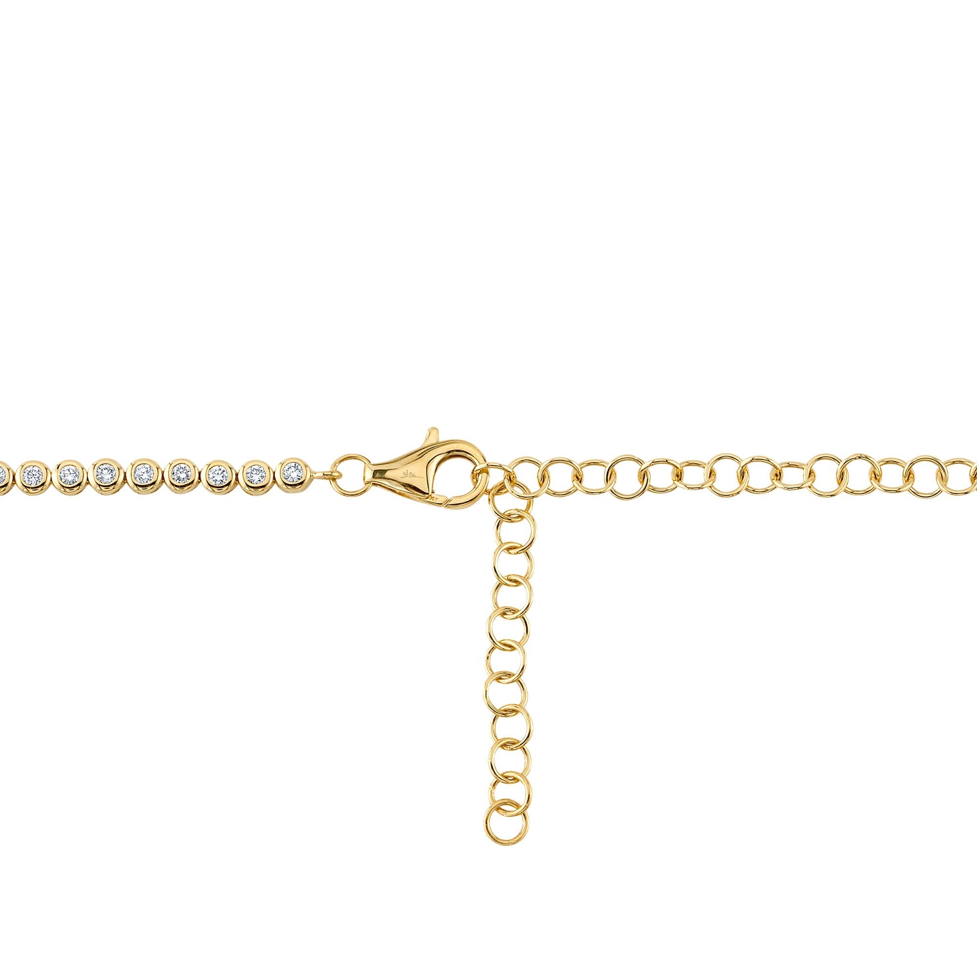 5.70CT 14K Y/G DIAMOND BEZEL TENNIS NECKLACE