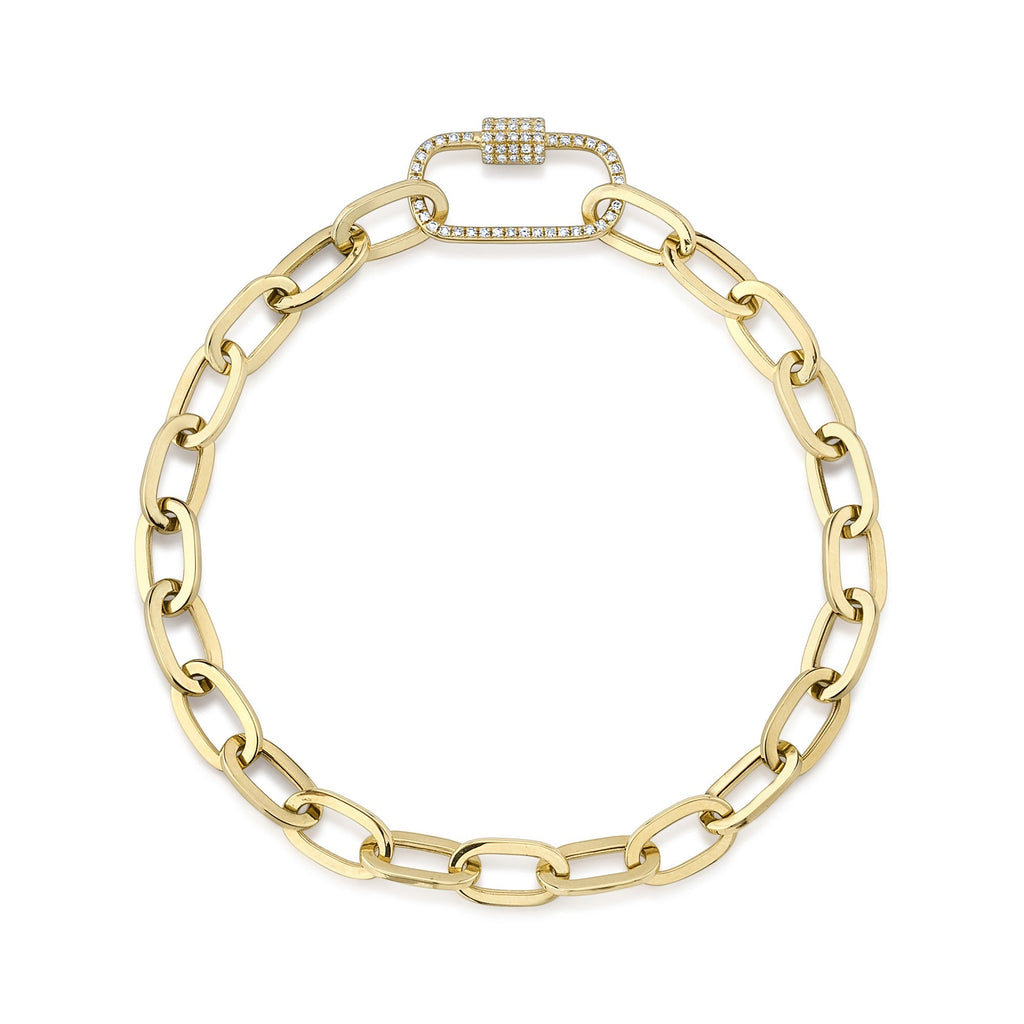 0.23CT 14K Y/G DIAMOND PAPER CLIP LINK BRACELET