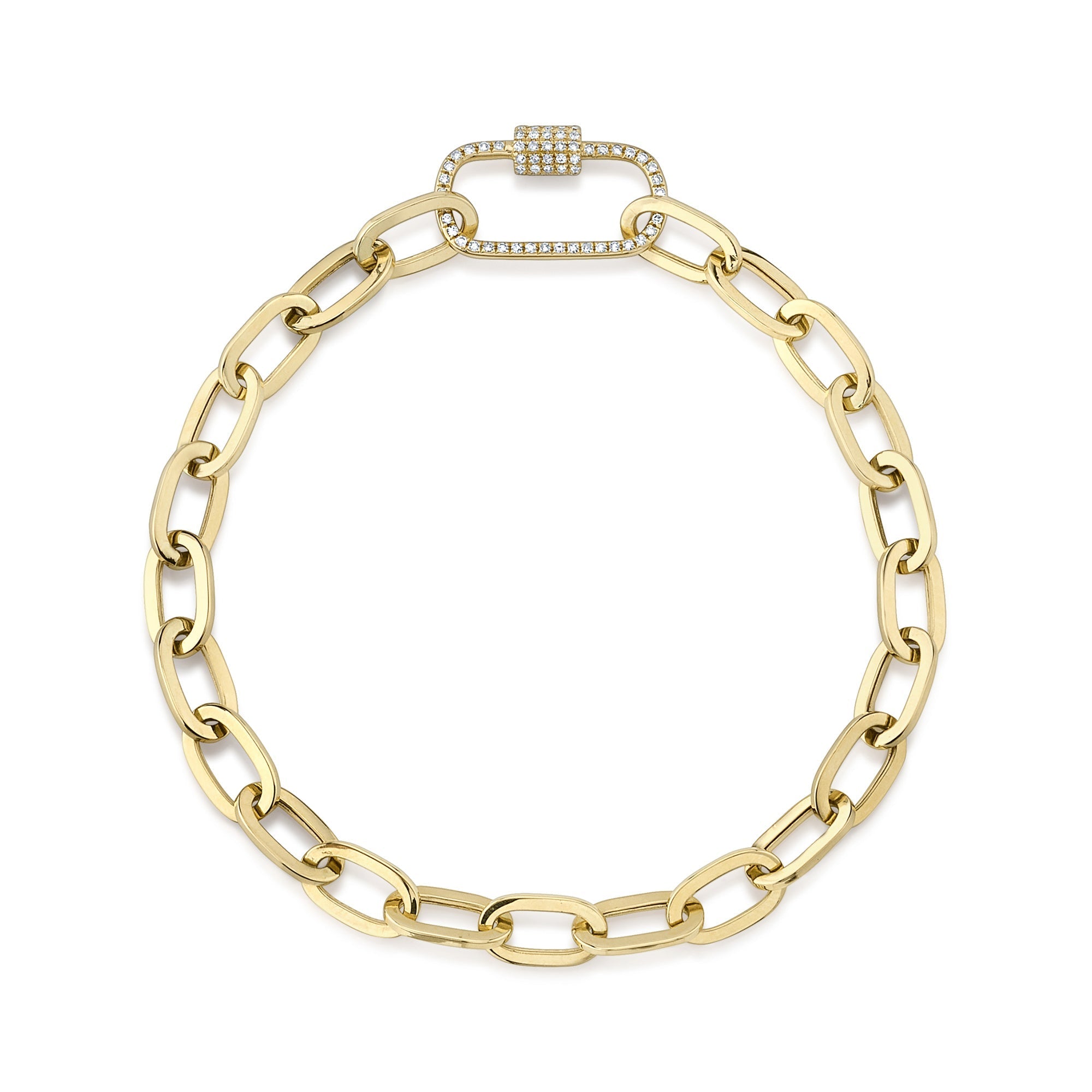 0.23CT 14K Y/G DIAMOND PAPER CLIP LINK BRACELET