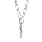 0.50CT 14K W/G DIAMOND PAVE HEART PAPER CLIP LINK NECKLACE