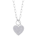 1.99CT 14K W/G DIAMOND PAVE HEART PAPER CLIP LINK NECKLACE