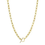 0.13CT 14K Y/G DIAMOND PAPER CLIP LINK  NECKLACE