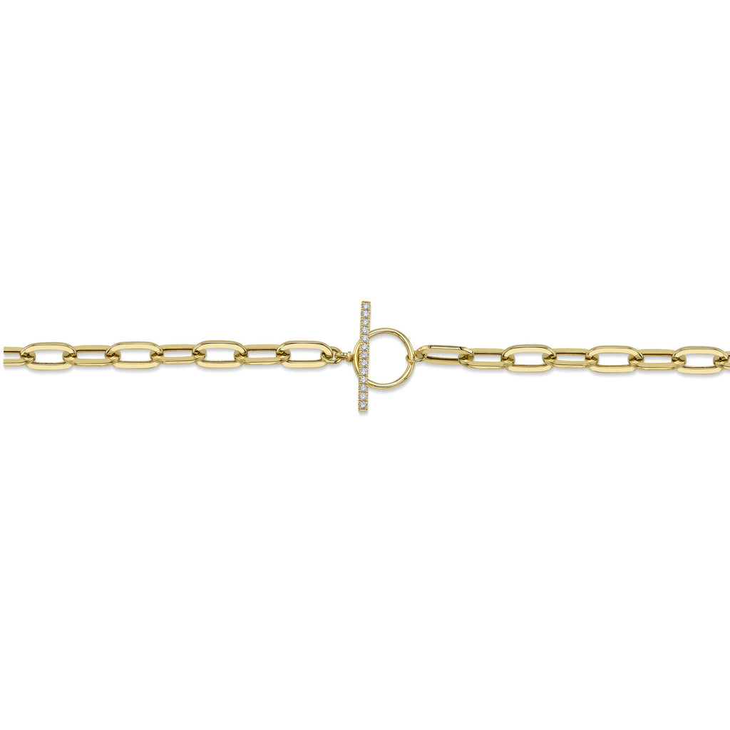 0.13CT 14K Y/G DIAMOND PAPER CLIP LINK  NECKLACE