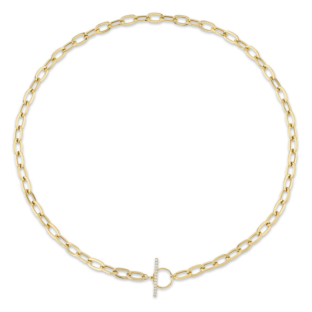 0.13CT 14K Y/G DIAMOND PAPER CLIP LINK  NECKLACE