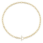 0.13CT 14K Y/G DIAMOND PAPER CLIP LINK  NECKLACE