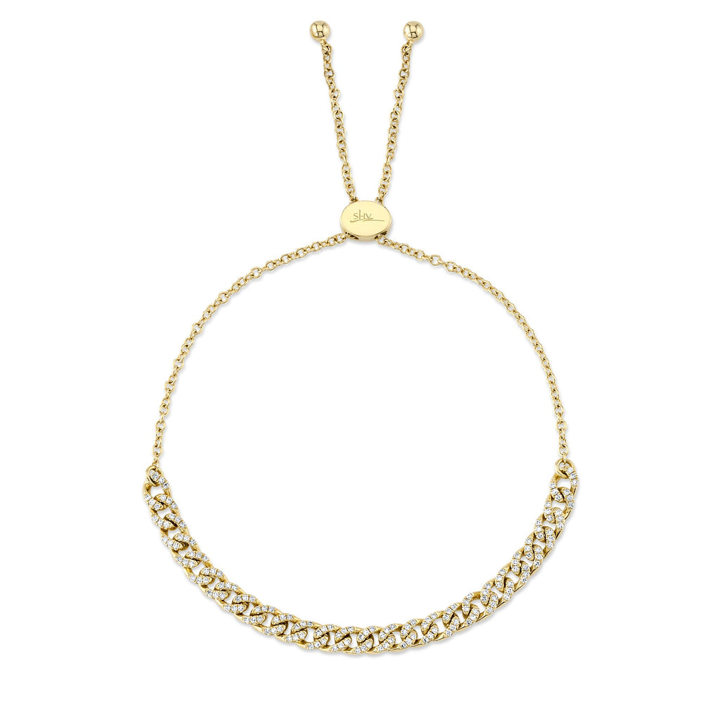 0.36CT 14K Y/G DIAMOND LINK BOLO BRACELET