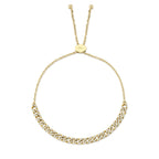 0.36CT 14K Y/G DIAMOND LINK BOLO BRACELET