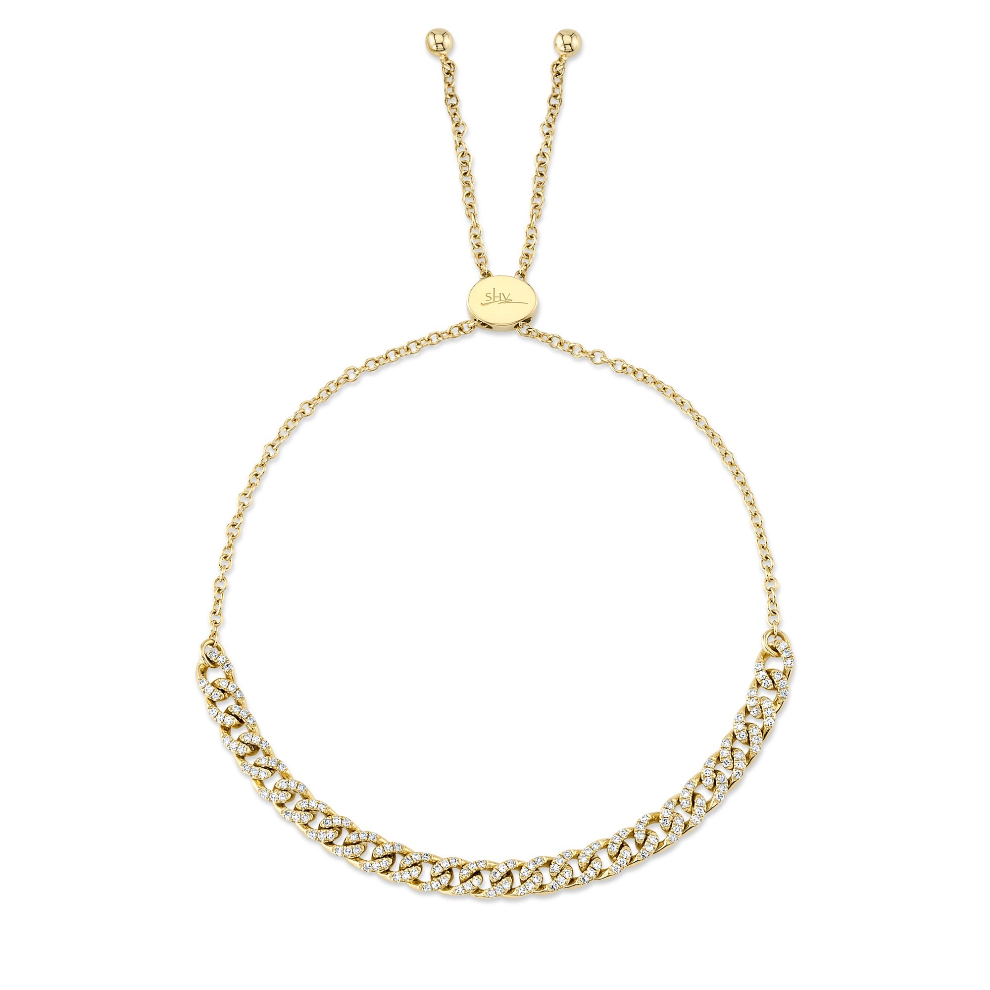 0.36CT 14K Y/G DIAMOND LINK BOLO BRACELET
