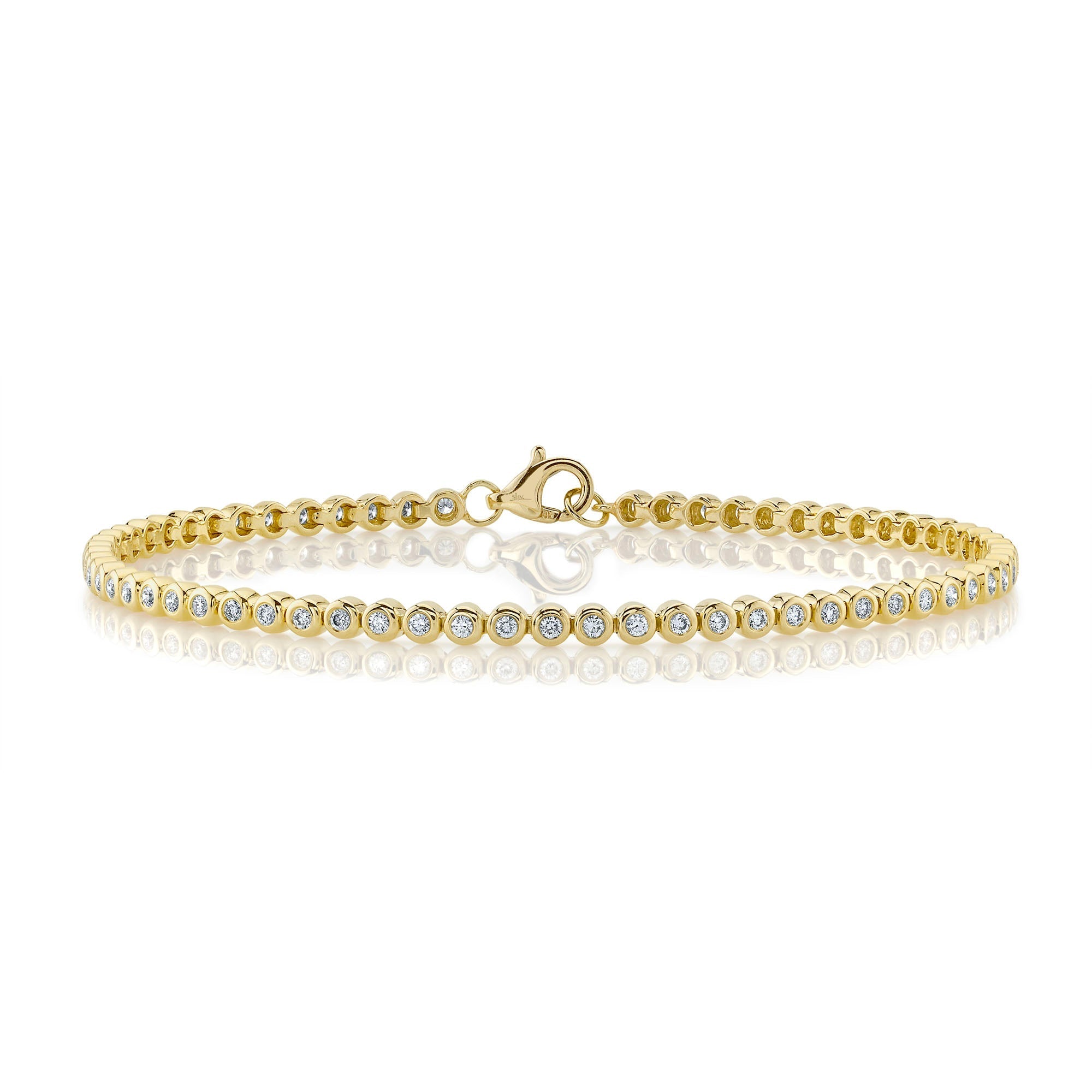 0.64CT 14K Y/G DIAMOND BEZEL TENNIS BRACELET