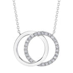 0.31CT 14K W/G DIAMOND LOVE KNOT CIRCLE NECKLACE