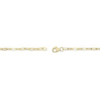 0.07CT 14K Y/G DIAMOND & CULTURED PEARL PAPER CLIP LINK BRACELET
