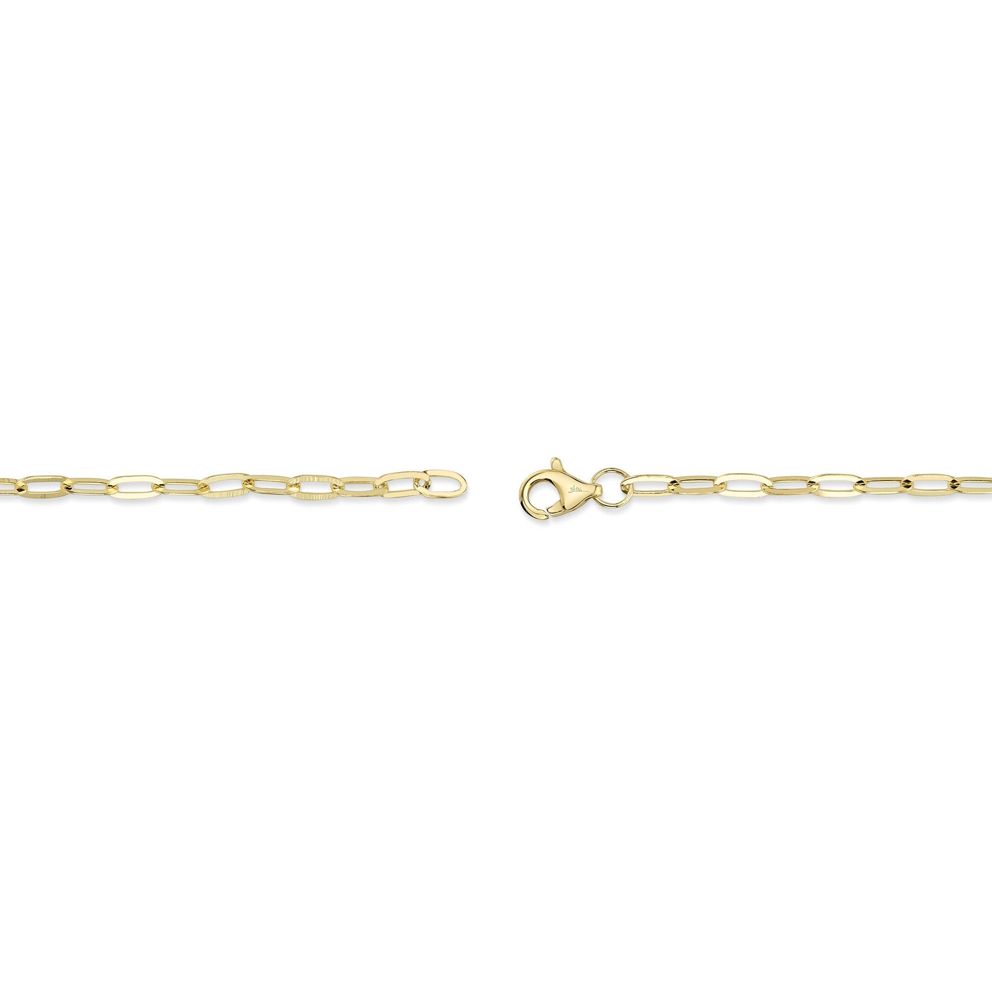 0.07CT 14K Y/G DIAMOND & CULTURED PEARL PAPER CLIP LINK BRACELET