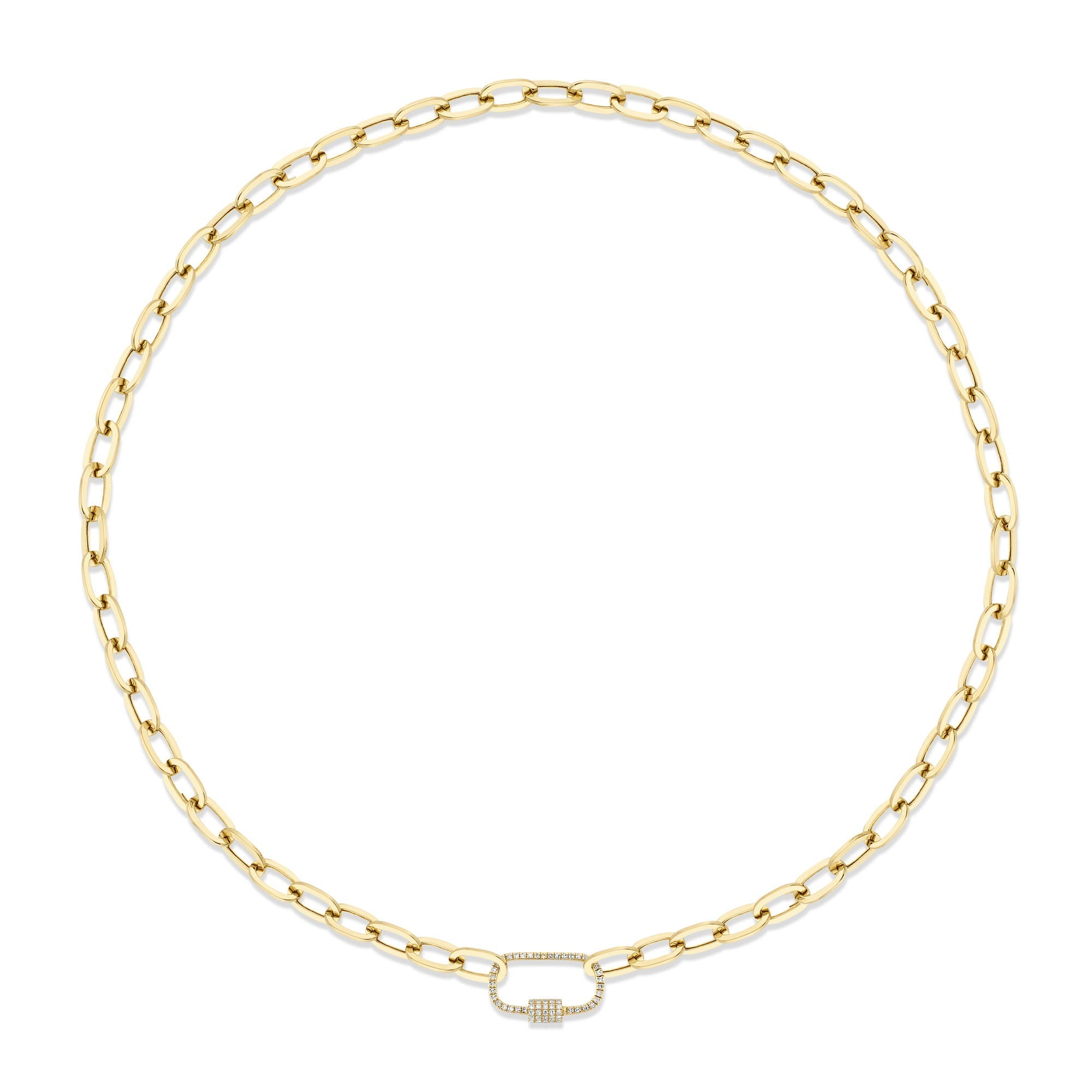 0.23CT 14K Y/G DIAMOND PAPER CLIP LINK NECKLACE