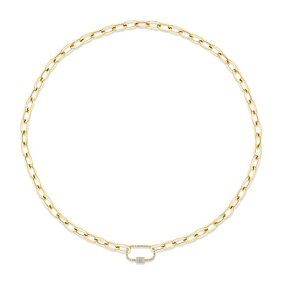 0.23CT 14K Y/G DIAMOND PAPER CLIP LINK NECKLACE