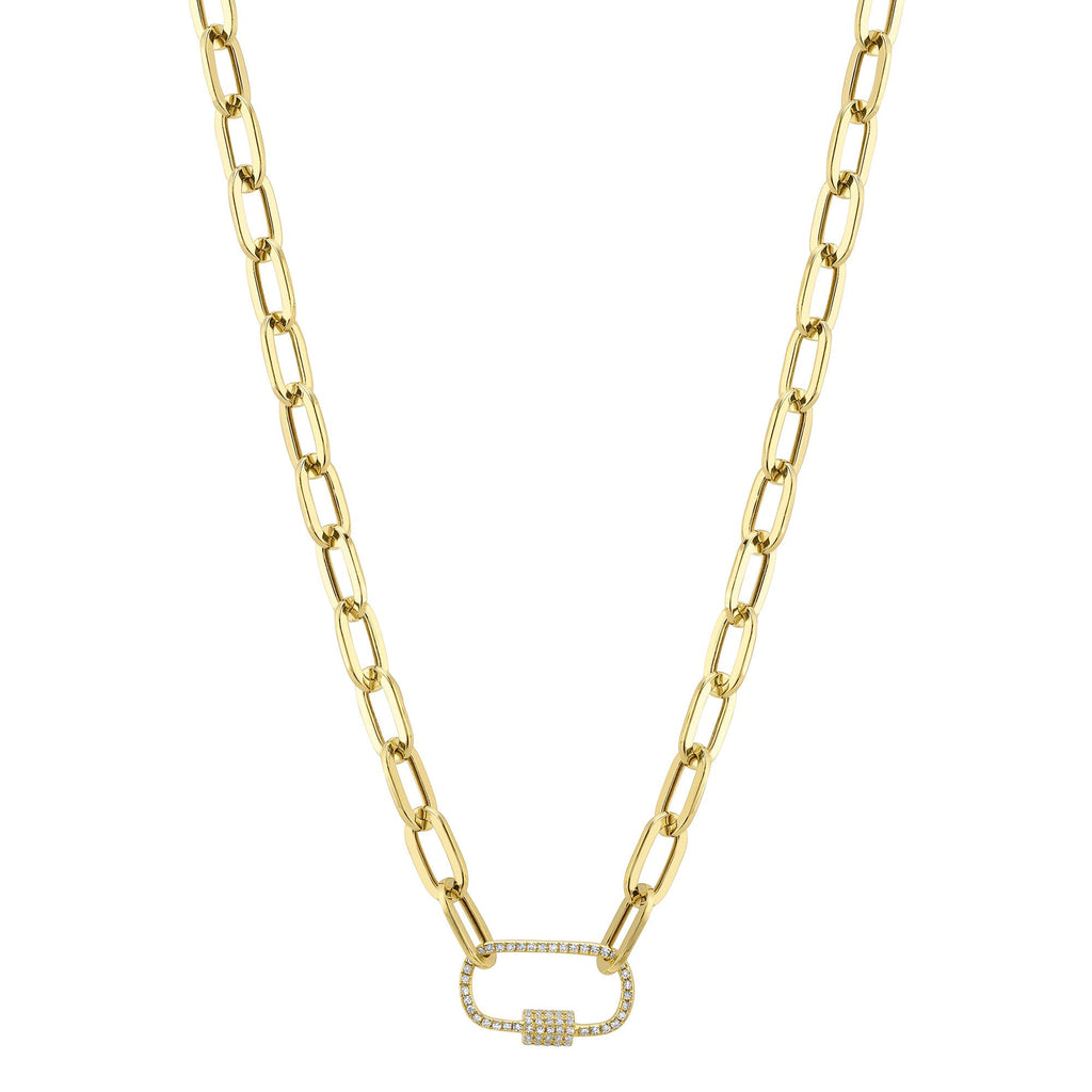 0.23CT 14K Y/G DIAMOND PAPER CLIP LINK NECKLACE
