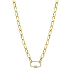 0.23CT 14K Y/G DIAMOND PAPER CLIP LINK NECKLACE