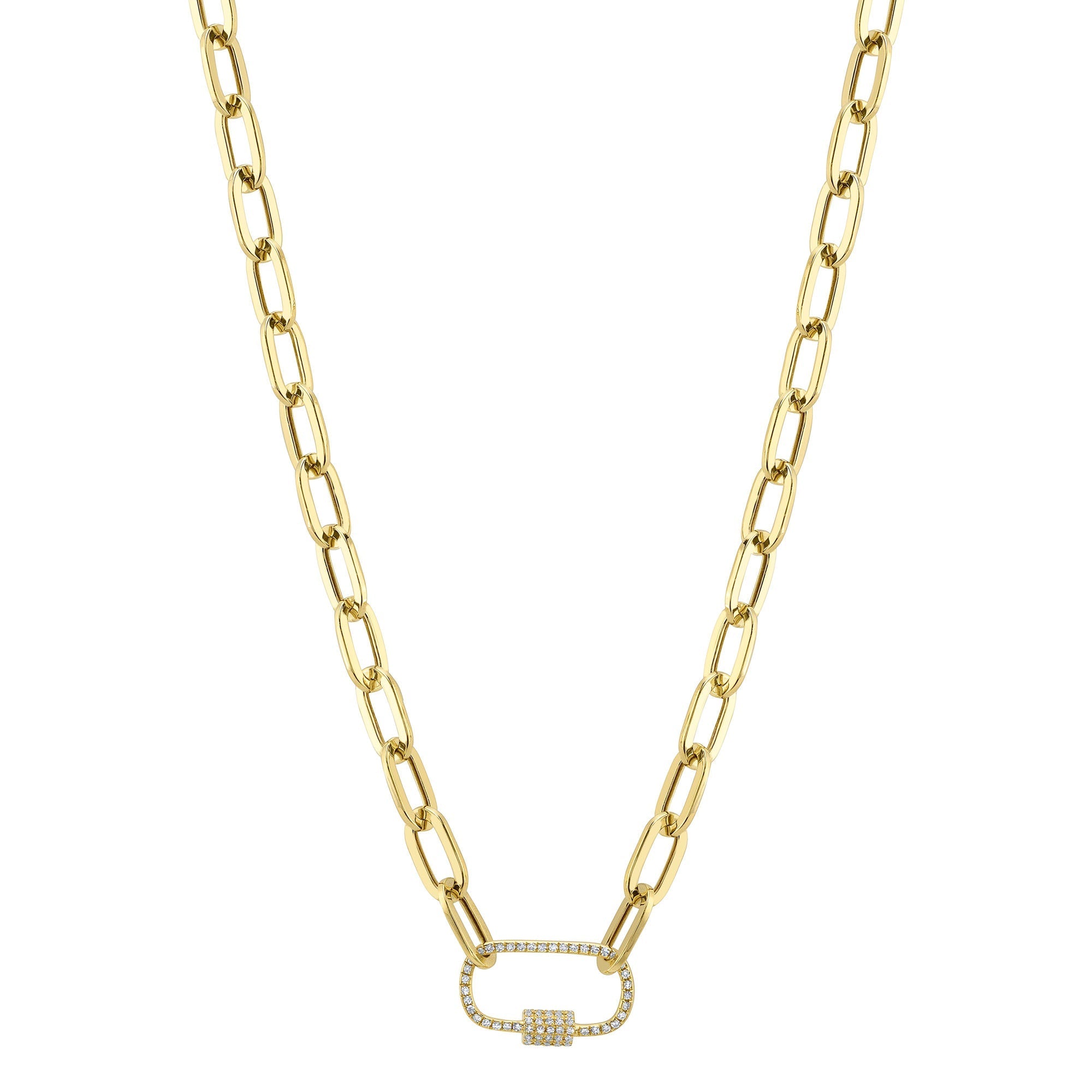 0.23CT 14K Y/G DIAMOND PAPER CLIP LINK NECKLACE