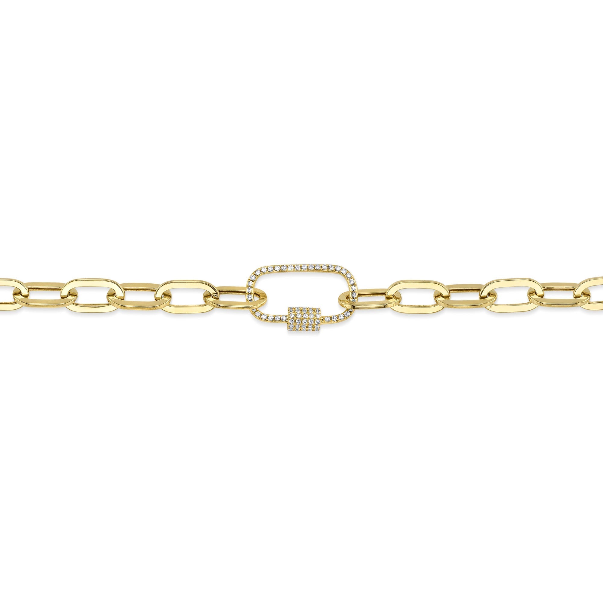 0.23CT 14K Y/G DIAMOND PAPER CLIP LINK NECKLACE