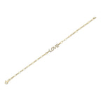 0.12CT 14K Y/G DIAMOND "LOVE" PAPER CLIP LINK BRACELET