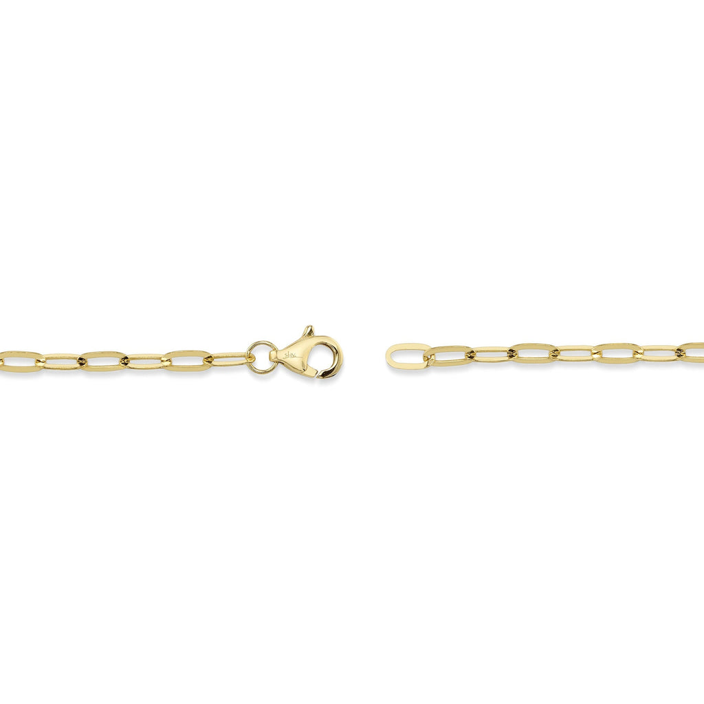 0.12CT 14K Y/G DIAMOND "LOVE" PAPER CLIP LINK BRACELET