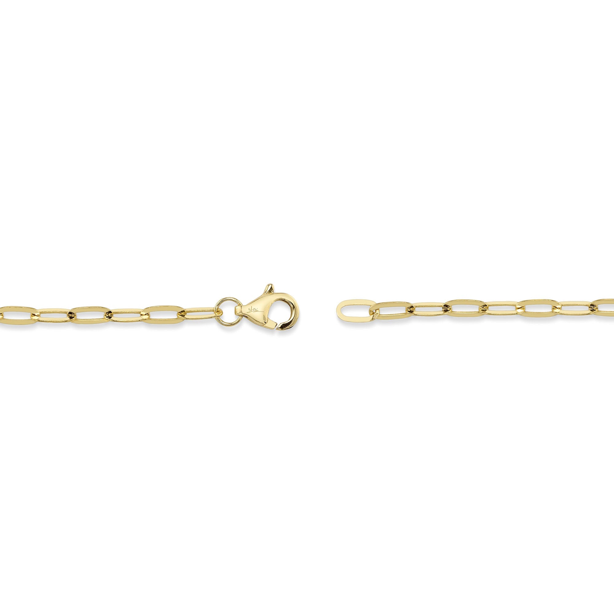 0.12CT 14K Y/G DIAMOND "LOVE" PAPER CLIP LINK BRACELET