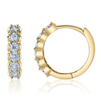 0.23CT 14K Y/G DIAMOND HUGGIE EARRING
