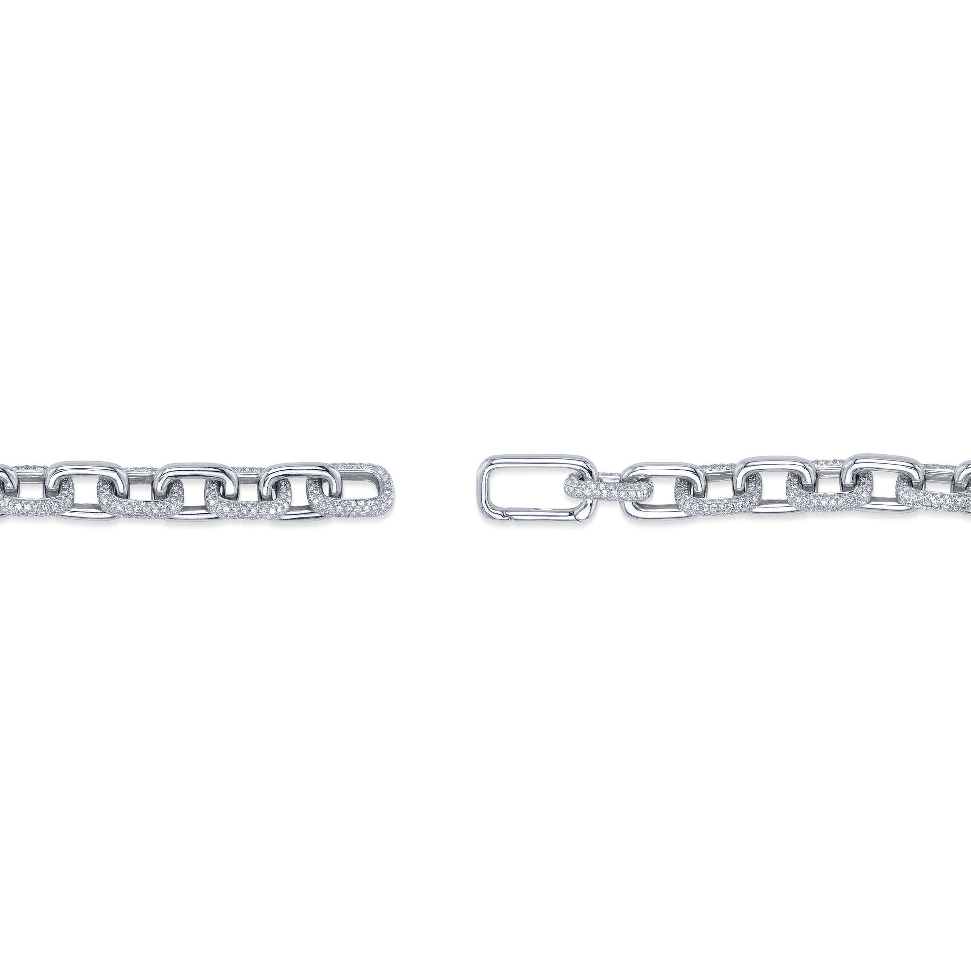 3.67CT 14K W/G DIAMOND PAVE PAPER CLIP LINK BRACELET