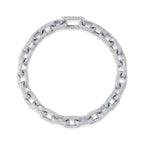7.52CT 14K W/G DIAMOND PAVE PAPER CLIP LINK BRACELET