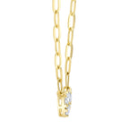 0.41CT 14K Y/G DIAMOND HEART PAPER CLIP LINK NECKLACE