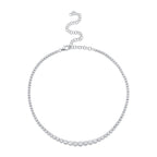 6.75CT 14K W/G DIAMOND CROWN SETTING TENNIS NECKLACE