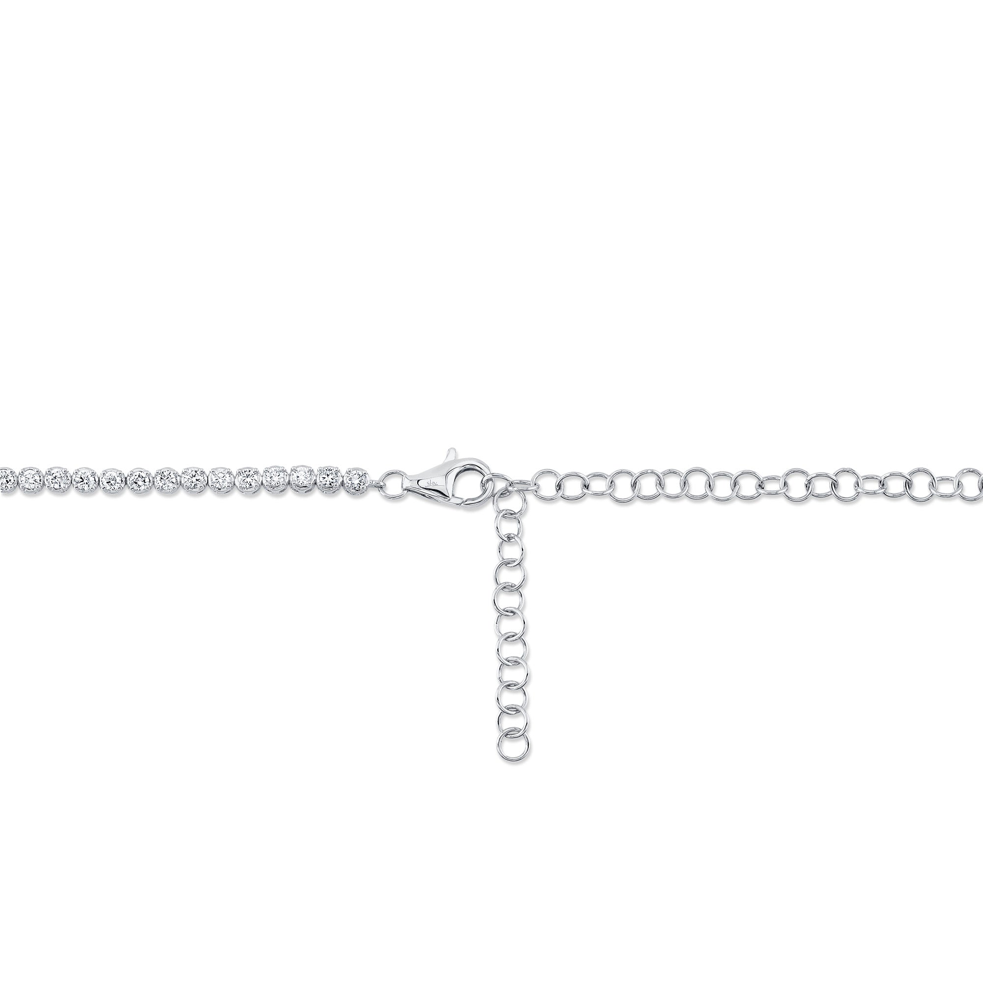 6.75CT 14K W/G DIAMOND CROWN SETTING TENNIS NECKLACE