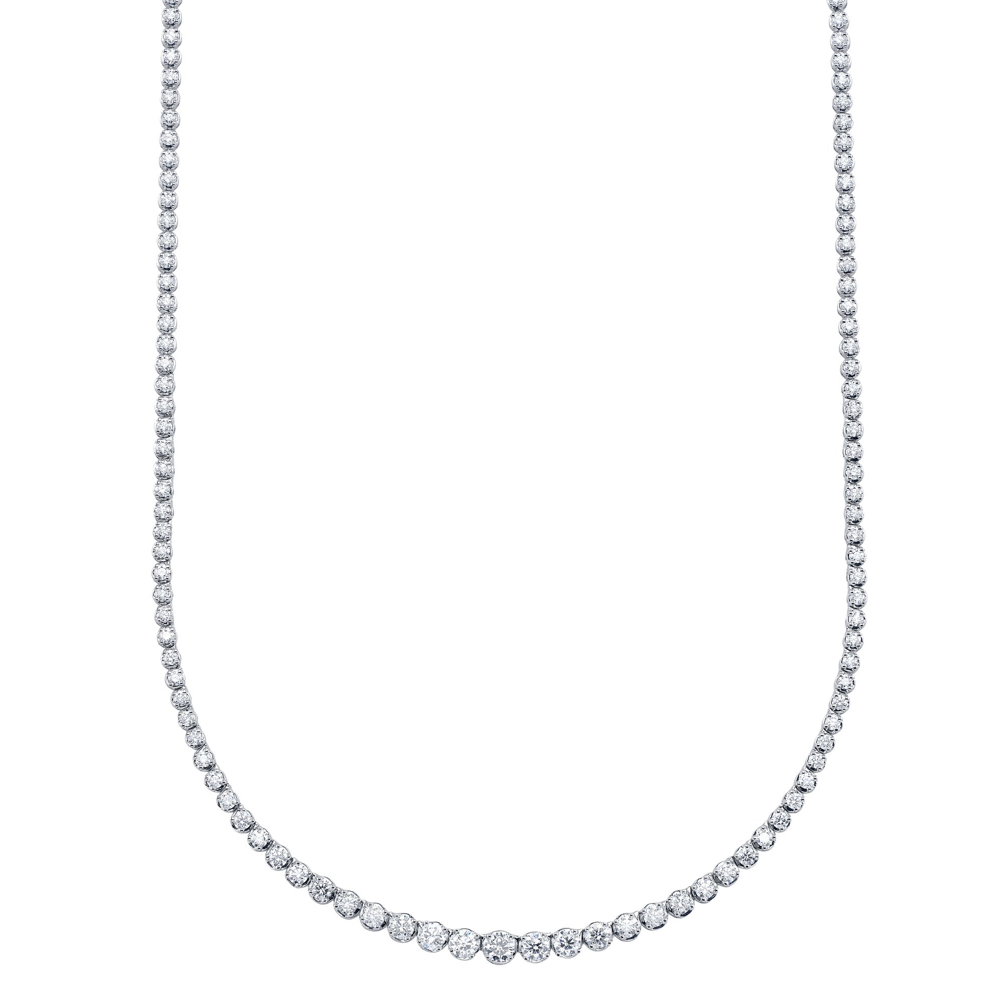 4.73CT 14K W/G DIAMOND CROWN SETTING TENNIS NECKLACE