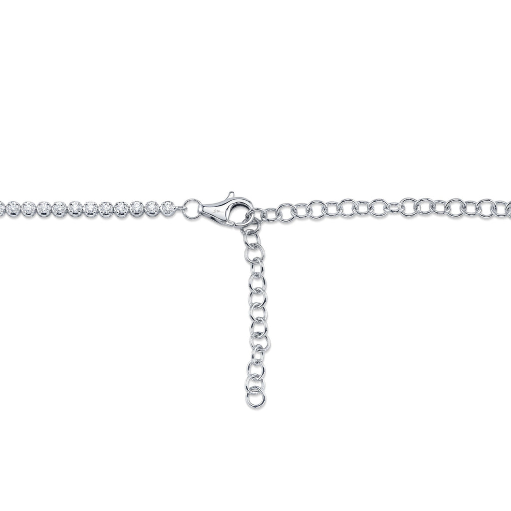 4.73CT 14K Y/G DIAMOND CROWN SETTING TENNIS NECKLACE