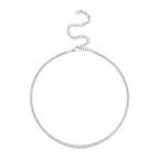 4.73CT 14K W/G DIAMOND CROWN SETTING TENNIS NECKLACE
