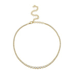 6.75CT 14K Y/G DIAMOND CROWN SETTING TENNIS NECKLACE
