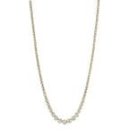 6.75CT 14K Y/G DIAMOND CROWN SETTING TENNIS NECKLACE