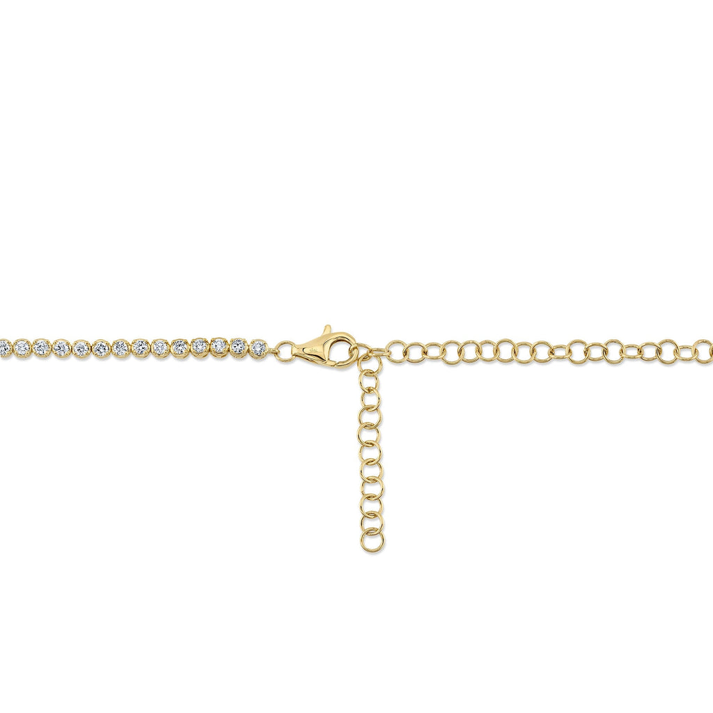 6.75CT 14K Y/G DIAMOND CROWN SETTING TENNIS NECKLACE