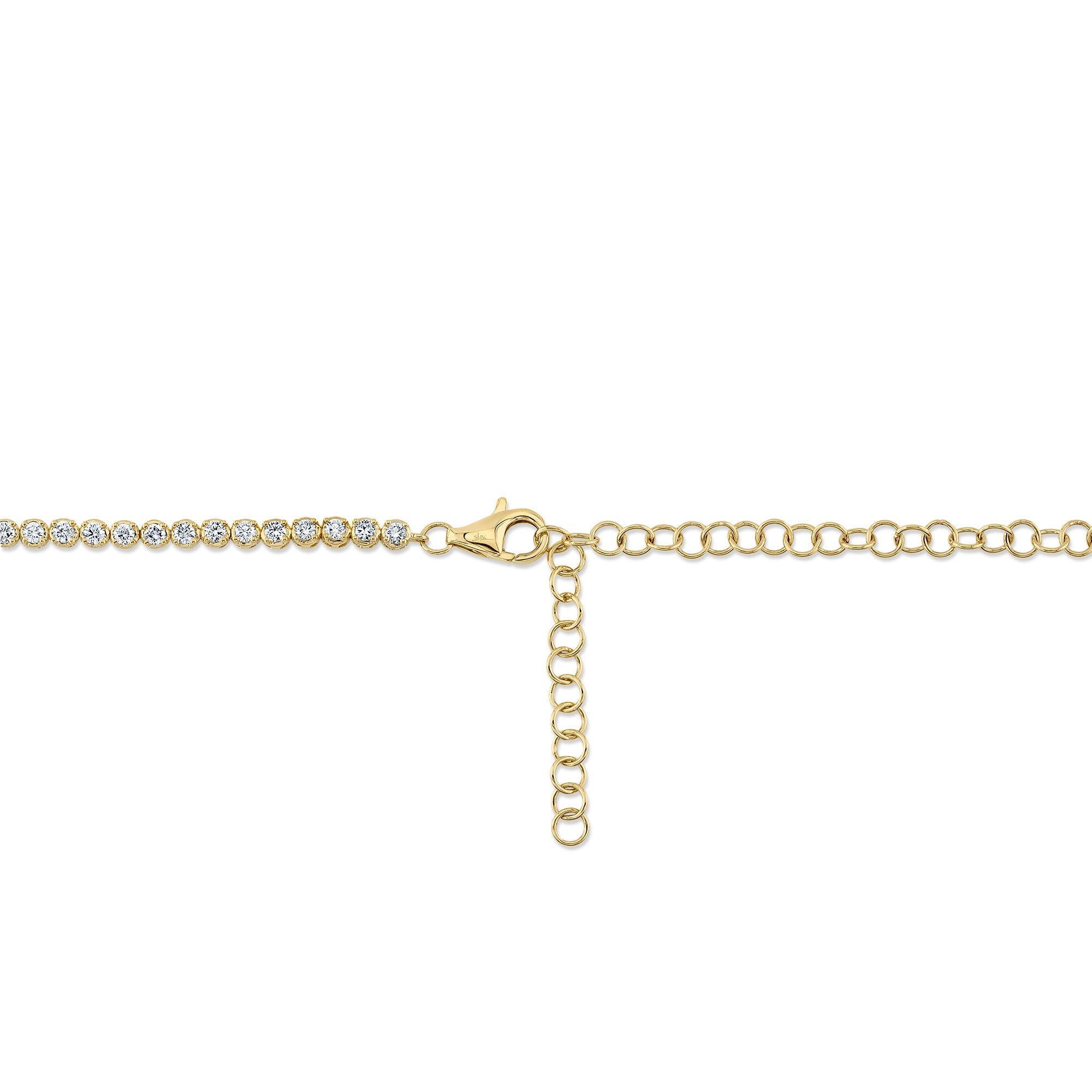 6.75CT 14K Y/G DIAMOND CROWN SETTING TENNIS NECKLACE