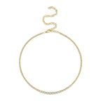 4.73CT 14K Y/G DIAMOND CROWN SETTING TENNIS NECKLACE