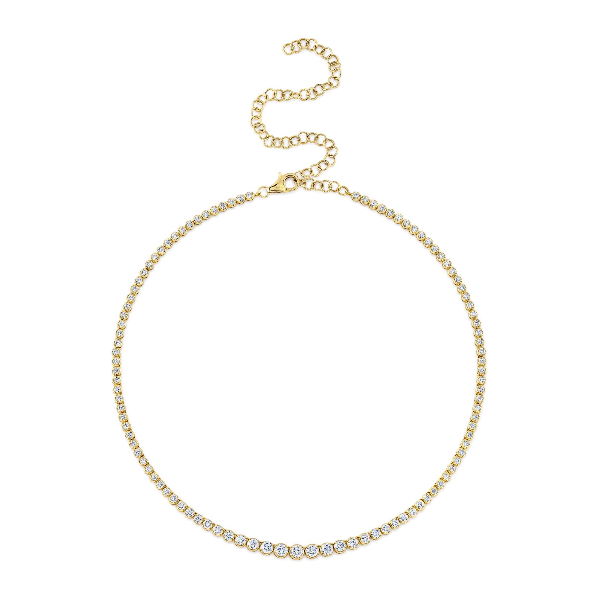 4.73CT 14K Y/G DIAMOND CROWN SETTING TENNIS NECKLACE