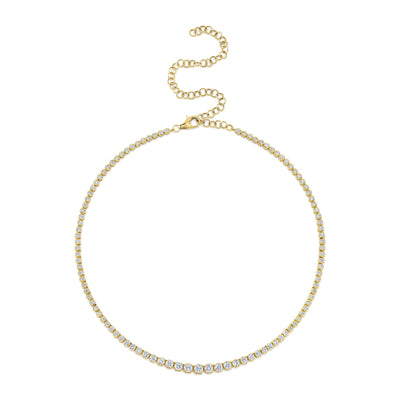 4.73CT 14K Y/G DIAMOND CROWN SETTING TENNIS NECKLACE