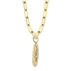 0.43CT 14K Y/G DIAMOND BEZEL STAR PAPER CLIP LINK NECKLACE