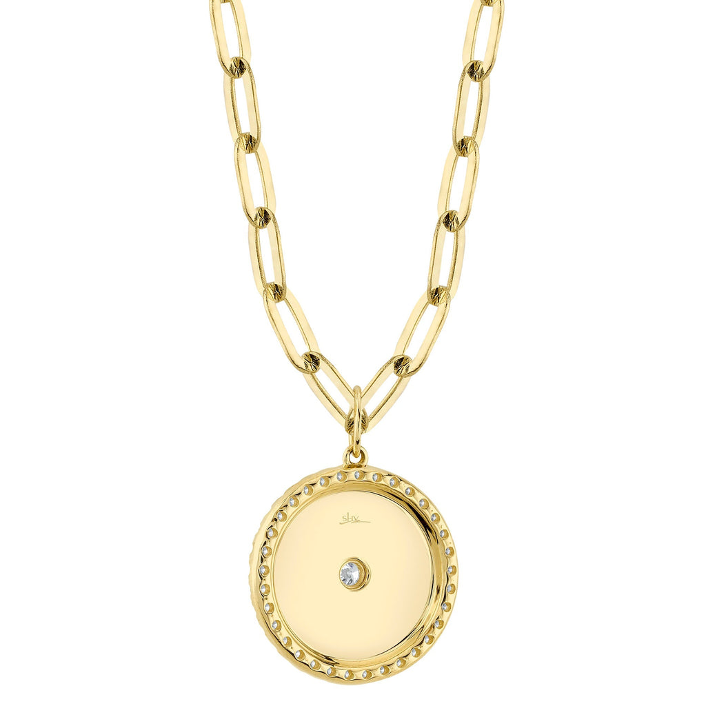 0.43CT 14K Y/G DIAMOND BEZEL STAR PAPER CLIP LINK NECKLACE