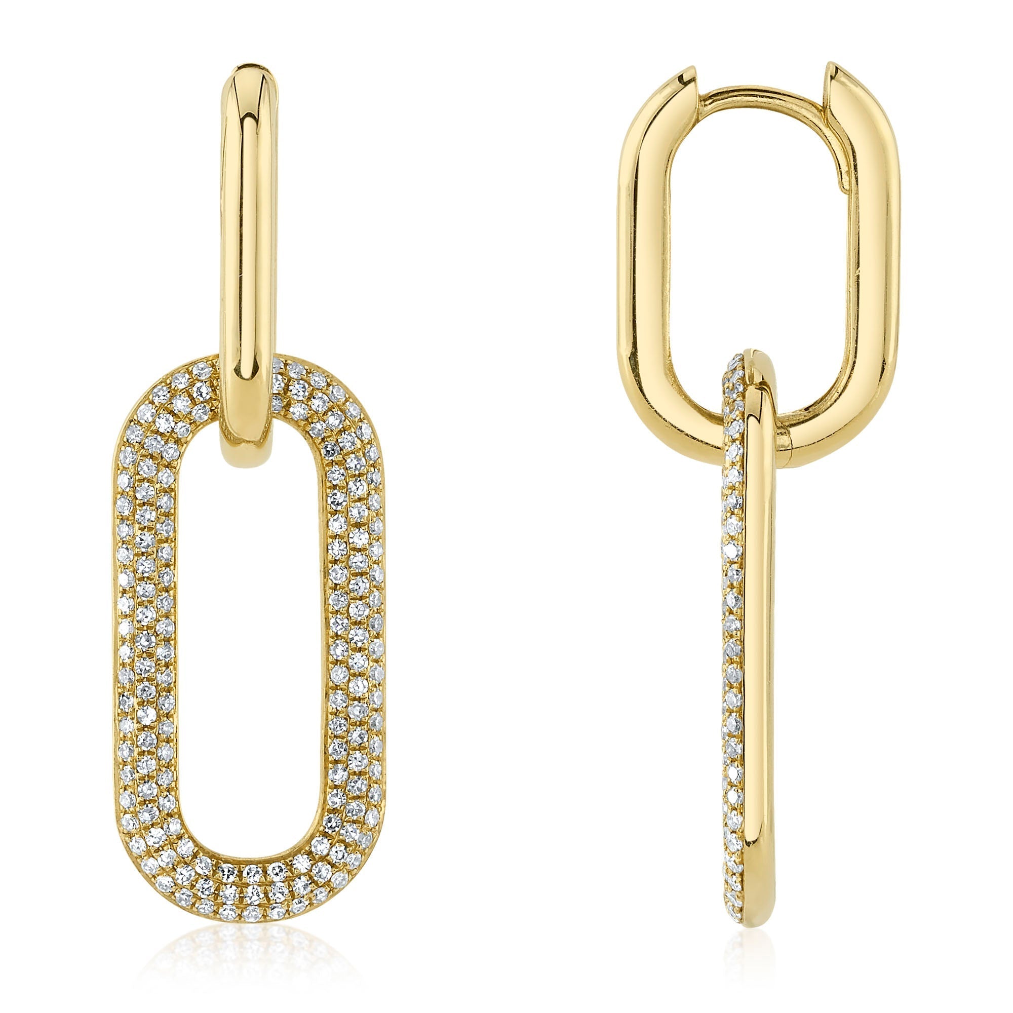 0.71CT 14K Y/G DIAMOND PAVE EARRING
