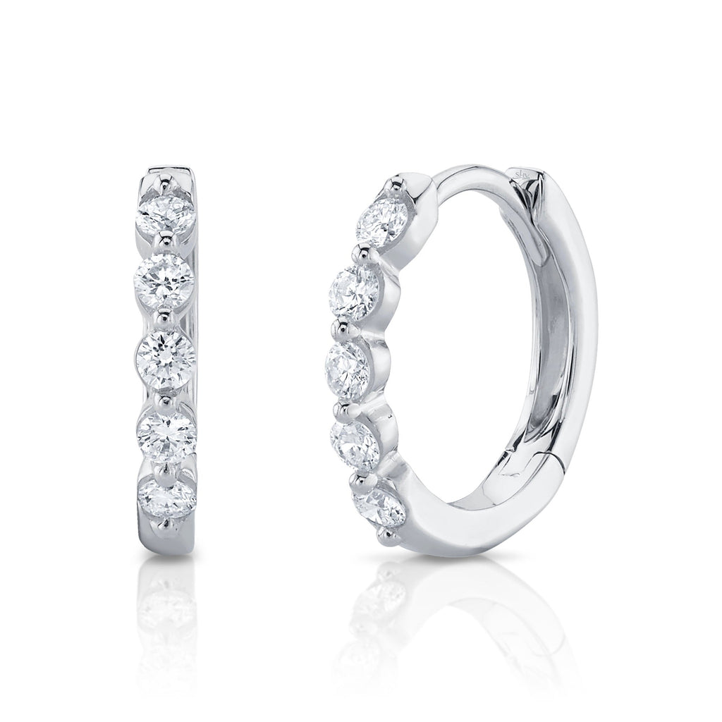 0.24CT 14K W/G DIAMOND HUGGIE EARRING