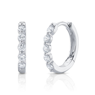0.24CT 14K W/G DIAMOND HUGGIE EARRING